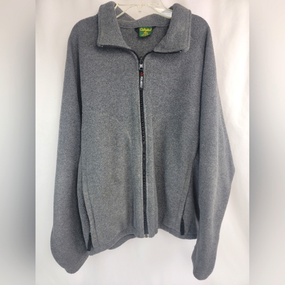 Men's Cabelas Fleece Polartec full zip sweater jacket